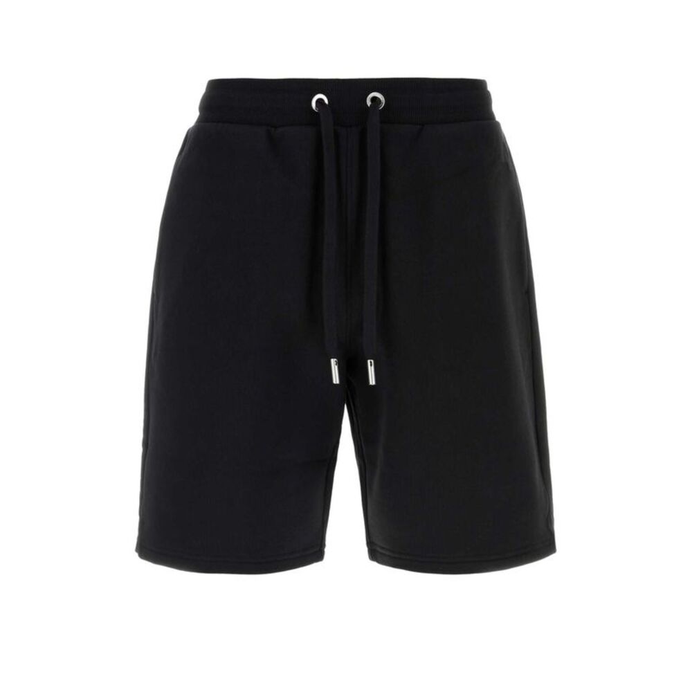 Ami Men Black Cotton Bermuda Shorts